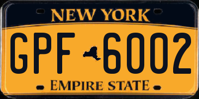 NY license plate GPF6002