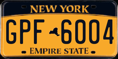NY license plate GPF6004