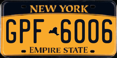 NY license plate GPF6006