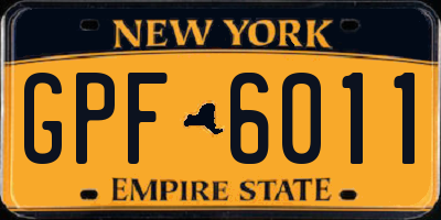 NY license plate GPF6011