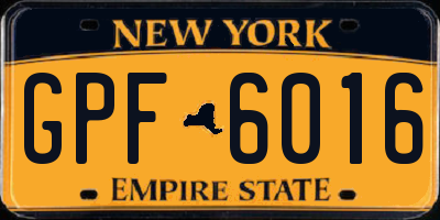 NY license plate GPF6016