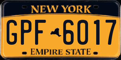 NY license plate GPF6017