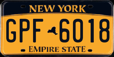 NY license plate GPF6018