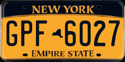 NY license plate GPF6027
