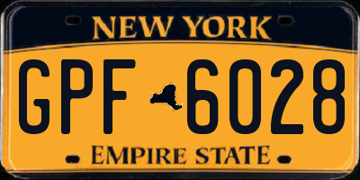 NY license plate GPF6028