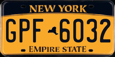 NY license plate GPF6032