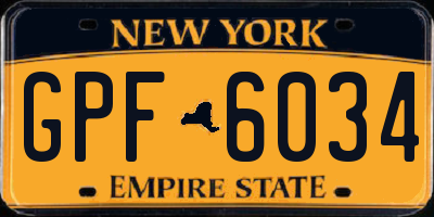 NY license plate GPF6034
