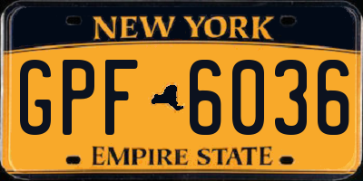 NY license plate GPF6036