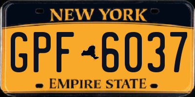 NY license plate GPF6037