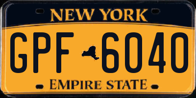 NY license plate GPF6040