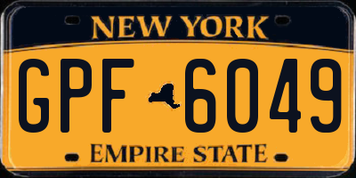 NY license plate GPF6049