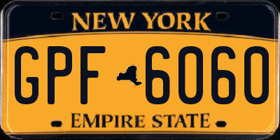 NY license plate GPF6060