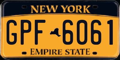 NY license plate GPF6061