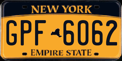 NY license plate GPF6062
