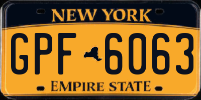NY license plate GPF6063