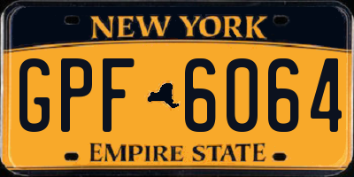 NY license plate GPF6064