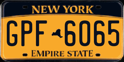 NY license plate GPF6065