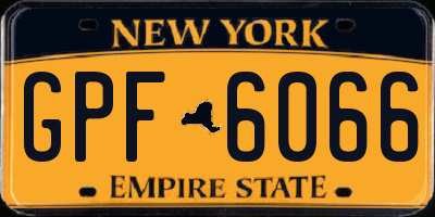 NY license plate GPF6066
