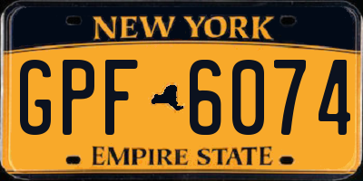 NY license plate GPF6074