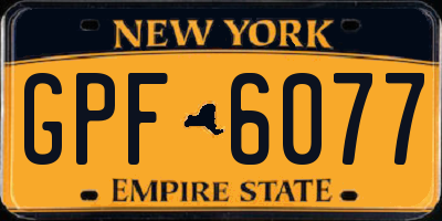 NY license plate GPF6077