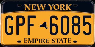 NY license plate GPF6085