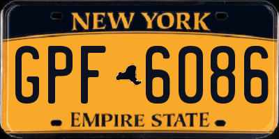 NY license plate GPF6086