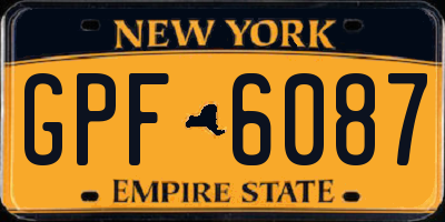 NY license plate GPF6087