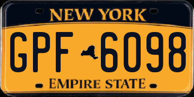 NY license plate GPF6098