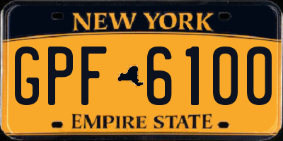 NY license plate GPF6100