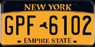 NY license plate GPF6102