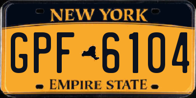 NY license plate GPF6104
