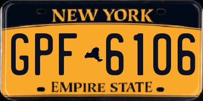 NY license plate GPF6106