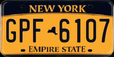 NY license plate GPF6107