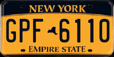 NY license plate GPF6110