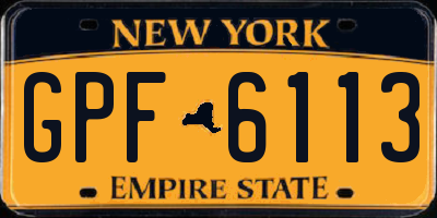 NY license plate GPF6113