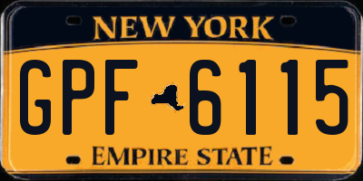 NY license plate GPF6115