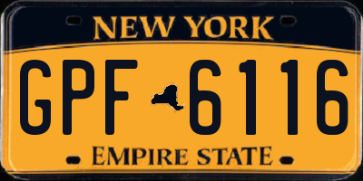 NY license plate GPF6116