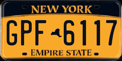 NY license plate GPF6117