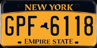 NY license plate GPF6118