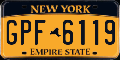 NY license plate GPF6119