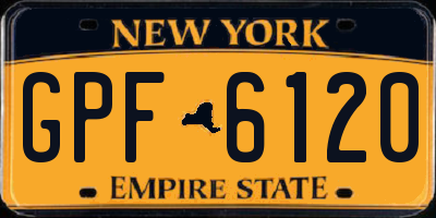 NY license plate GPF6120
