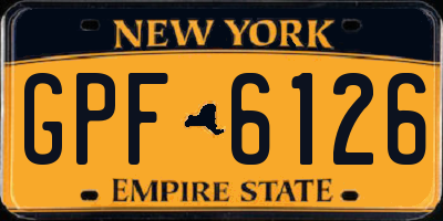 NY license plate GPF6126