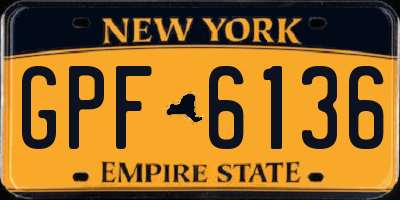 NY license plate GPF6136