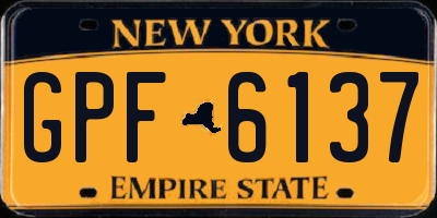 NY license plate GPF6137