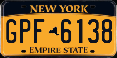 NY license plate GPF6138