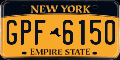 NY license plate GPF6150