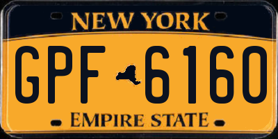 NY license plate GPF6160