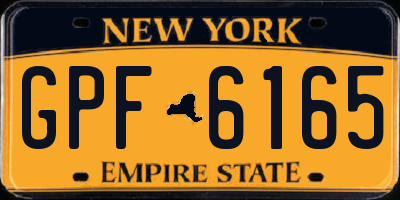 NY license plate GPF6165