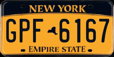 NY license plate GPF6167