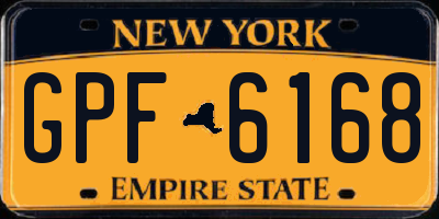 NY license plate GPF6168